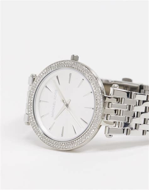 michael kors silver diamond watch.